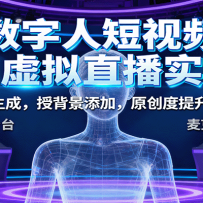 数字人短视频与虚拟直播实操，音频提取生成，背景添加，原创度提升及违规规