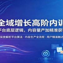 AI全域增长高阶内训课：拆解多平台底层逻辑，内容量产加精准获客全赋能