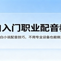 小白入门职业配音教程，短视频旁白小说配音技巧，不用专业设备也能做高薪副