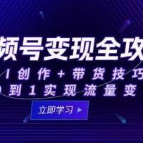 视频号变现全攻略：AI创作+带货技巧，从0到1实现流量变现