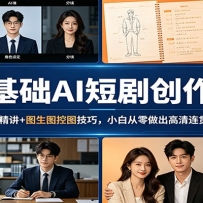 零基础AI短剧创作课：MJ提示词精讲+图生图控图技巧，小白从零做出高清连贯