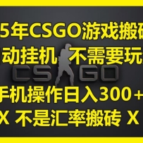 25年CSGO游戏搬砖，全自动挂机，不需要玩游戏，手机操作日入300+。(不是汇