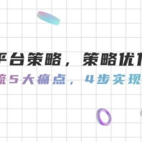 投流平台策略，策略优化实操，解决投流5大痛点，4步实现精准引流