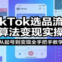 TikTok选品流量算法变现实操，从起号到变现全手把手教学