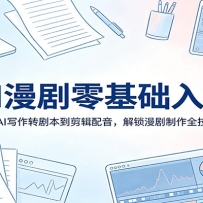 AI漫剧零基础入门：从AI写作转剧本到剪辑配音，解锁漫剧制作全技能
