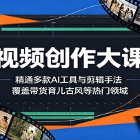 短视频创作大课堂：精通多款AI工具与剪辑手法，覆盖带货、育儿、古风等热门