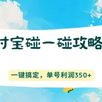 支付宝碰一碰攻略2.0，一键搞定，单号利润350+
