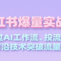 小红书爆量实战课，通过AI工作流、投流优化等前沿技术突破流量瓶颈