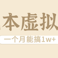 相当暴利的虚拟资源项目，无需成本一个月能搞1w+