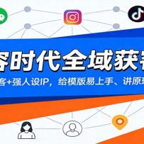 内容时代全域获客课：精准获客+强人设IP，给模版易上手、讲原理助创新