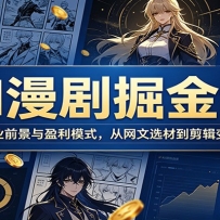 AI漫剧掘金课：解析行业前景与盈利模式，从网文选材到剪辑变现落地