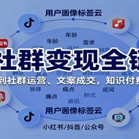 IP社群变现全链路，从定位获客到社群运营、文案成交，知识付费与活动策划