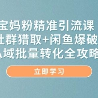宝妈粉精准引流课，社群猎取+闲鱼爆破，私域批量转化全攻略