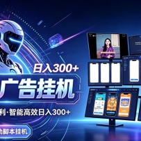 Ai智能广告挂机，别再瞎折腾了，新手当天见钱，告别频繁换项目的烦恼