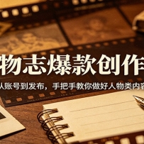 人物志爆款创作课：从账号到发布，手把手教你做好人物类内容