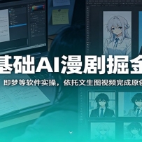 零基础AI漫剧掘金课：详解豆包、即梦等软件实操，依托文生图视频完成原创漫