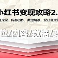 小红书变现攻略2.0：账号定位、内容创作，数据解读，企业号运营等