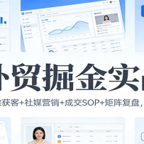 AI外贸掘金实战课：选品建站+精准获客+社媒营销+成交SOP+矩阵复盘，全套外