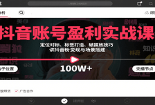 抖音账号盈利实战课，定位对标、标签打造、破播放技巧，讲涨粉变现与场景搭