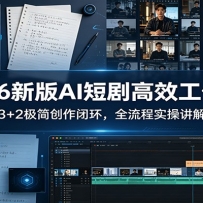 2026新版AI短剧高效工作流：3+2极简创作闭环，全流程实操讲解