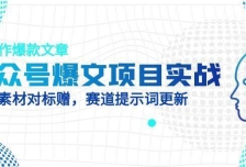 公众号爆文项目实战，AI创作爆款文章，起号素材对标赠（附赛道AI提示词）