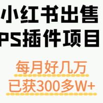 小红书出售PS插件项目，每月都收入好几万，长期操作已获利300多W+