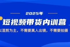 2025短视频带货内训营，以混剪为主，不需要真人出镜，不需要拍摄