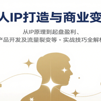 个人IP打造与商业变现，从IP原理到起盘盈利、产品开发及流量裂变等实战技巧
