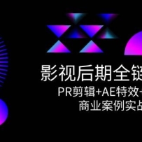 影视后期全链路课程，PR剪辑+AE特效+调色系统，商业案例实战指南