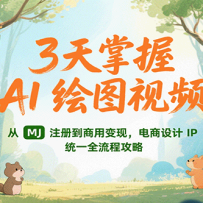 3天掌握AI绘图视频，从MJ 注册到商用变现，电商设计IP统一全流程攻略