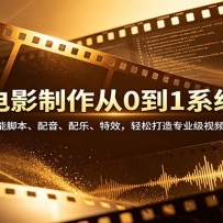 AI电影制作从0到1系统课：AI赋能脚本、配音、配乐、特效，轻松打造专业级视