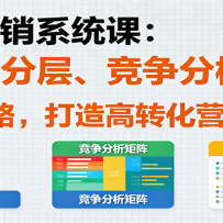外贸营销系统课：含用户分层、竞争分析，授卖品、定位策略，打造高转化营销
