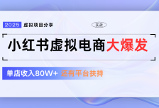 小红书虚拟电商项目，平台大力免费流量扶持，低门槛1拖3玩法