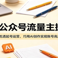 2026公众号流量主掘金课：零基础吃透起号运营，巧用AI创作实现账号高产值变