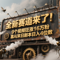 全新赛道来了！9个视频狂涨16万粉，靠AI末日剧本日入4位数，评论区爆肝追更