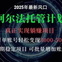 阿尔法托管计划 单账号月入3000-5000，长期稳定项目，新手小白轻松上手