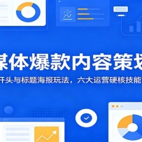 全媒体爆款内容策划营：黄金3秒开头与标题海报玩法，六大运营硬核技能高效