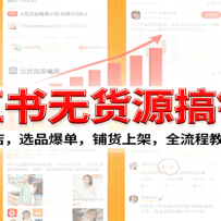 小红书无货源爆单课：10分钟开店，选品爆单，铺货上架，全流程教你轻松变现