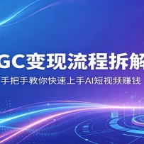 AIGC变现流程拆解课，手把手教你快速上手AI短视频赚钱