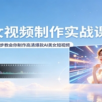 AI美女视频制作实战课：零基础快速上手，三步教会你制作高清爆款AI美女短视