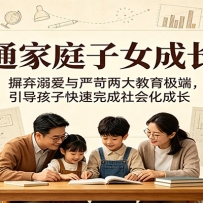 普通家庭子女成长课：摒弃溺爱与严苛两大教育极端，引导孩子快速完成社会化