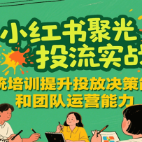 小红书聚光投流实战，系统学习提升投放决策能力和团队运营能力