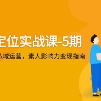 个人IP定位实战课-5期，3步精准定位+私域运营，素人影响力变现指南