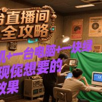 多平台直播间搭建全攻略，一部手机+一台电脑+一块绿布轻松实现你想要的直播