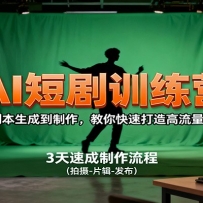 AI短剧训练营，从剧本生成到制作，教你快速打造高流量短片